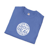 Ask Me About Real Estate Circle Dark Style Unisex Softstyle T-Shirt