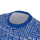 The Ultimate Real Estate Shirt! Unisex Cut & Sew Tee (AOP) Dark Blue